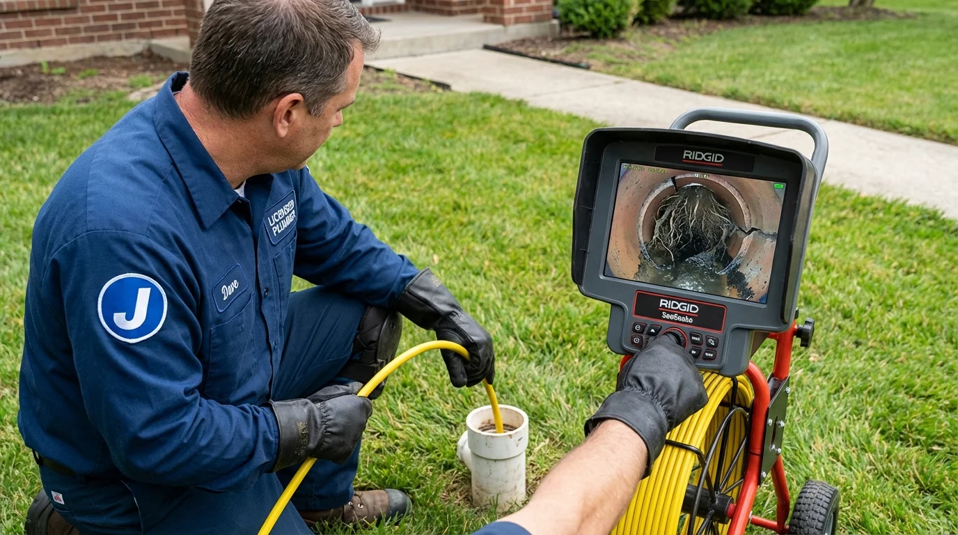 Sewer camera inspection being performed by Johns Plumbing LLC in Cloquet