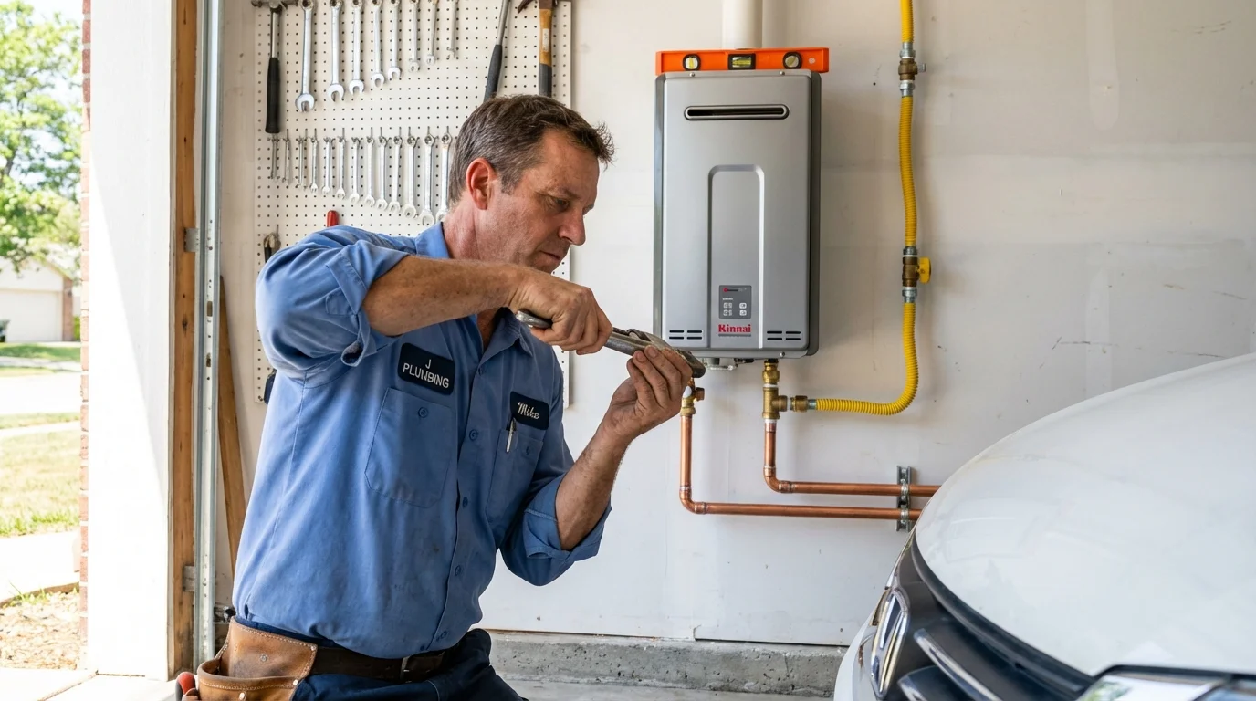 Tankless water heater installation by a Johns Plumbing LLC plumber in Cloquet